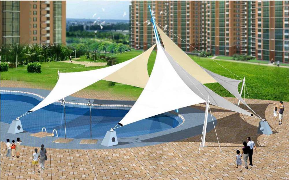 哈密景觀張拉膜、景觀拉膜亭、景觀拉膜棚、公園景觀亭